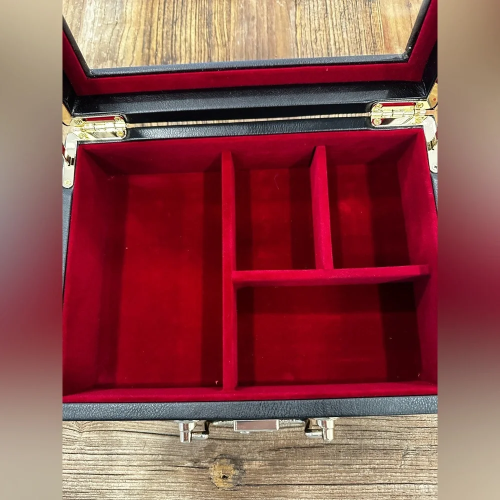 Red Acrylic  Box with Black Trim